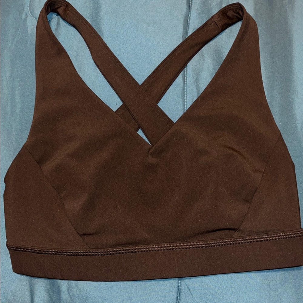 Black LuLu Lemon Cross-Back Sports Bra